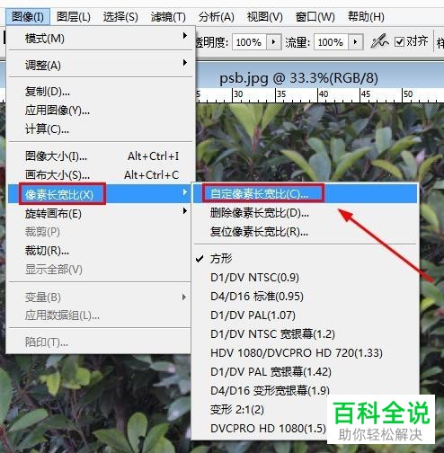 PS软件Photoshop中怎么设置图片的像素长宽比