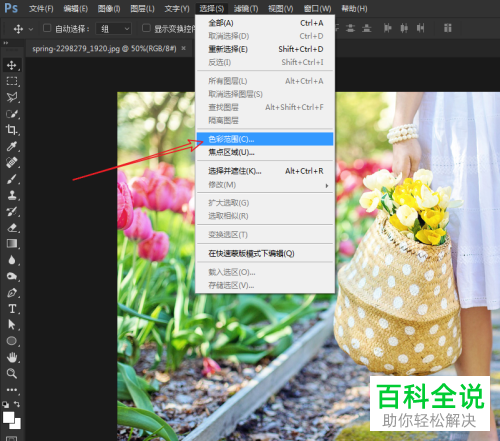 PS修改画面上花的色彩鲜艳度的操作步骤