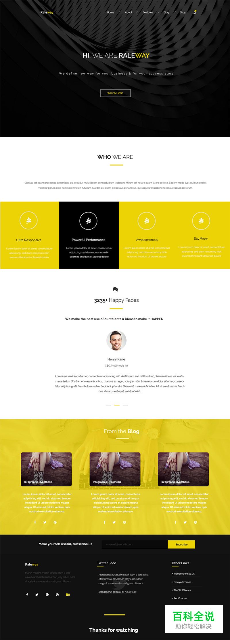 Raleway – 企业网站模板PSD下载！