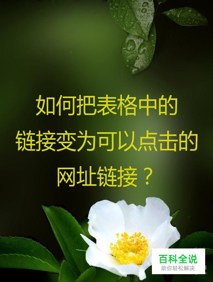 如何把表格中的链接变为可以点击的网址链接？