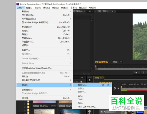 如何从premiere导出MP4格式文件？
