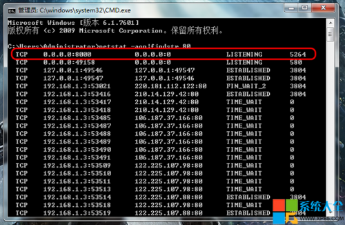 如何查看win7电脑端口是否被占用