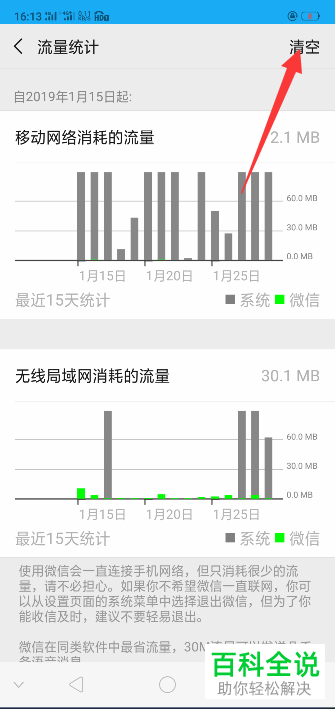 如何彻底清空手机端微信中的流量统计信息?