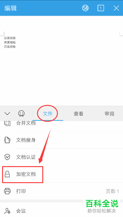 如何调整手机wps应用内已加密文件中的密码