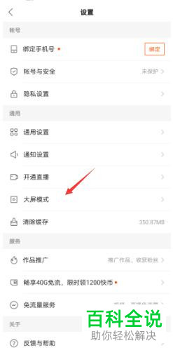 如何关闭快手大屏模式功能?