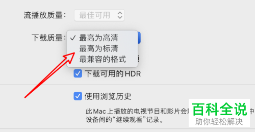 如何给Mac苹果电脑自带的视频软件设置下载视频质量为标清