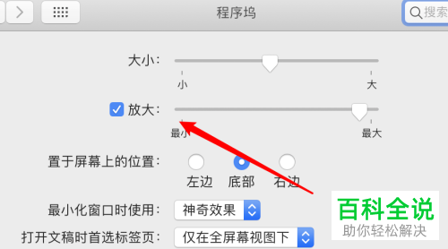 如何关闭Mac电脑程序坞放大图标功能