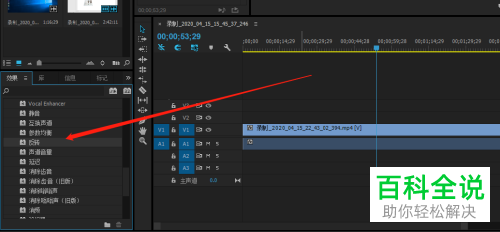 如何给PR软件中的视频添加音频反转效果