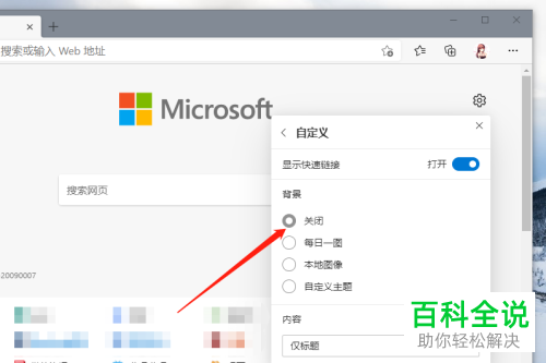 如何关闭新版Edge浏览器背景图片