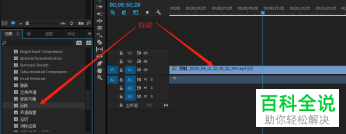 如何给PR软件中的视频添加音频反转效果