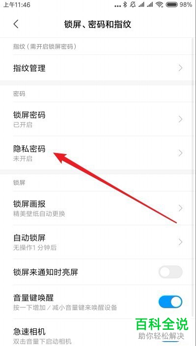 如何将小米9手机内的隐私密码功能打开