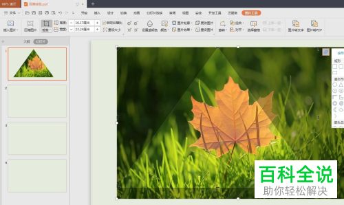 如何将PPT文档中的图片裁剪为三角形