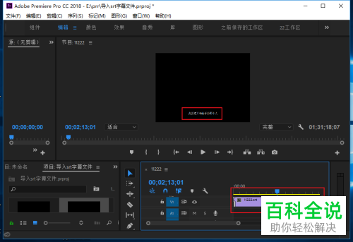 如何将srt格式的字幕文件导入到PR软件中