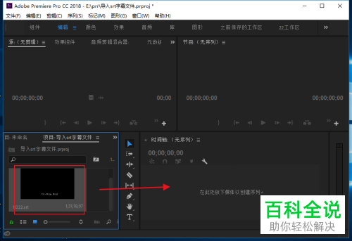 如何将srt格式的字幕文件导入到PR软件中