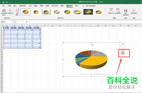 如何将Excel文档中的表格制作为三维饼图