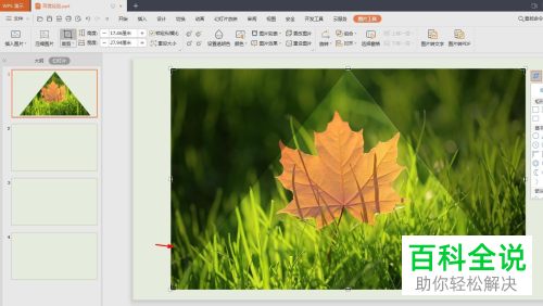 如何将PPT文档中的图片裁剪为三角形