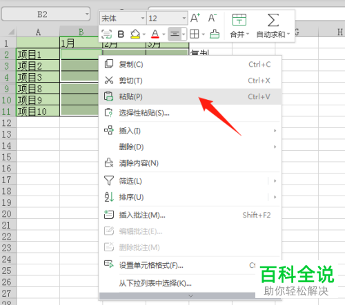 如何将Excel内容批量粘贴到可见单元格