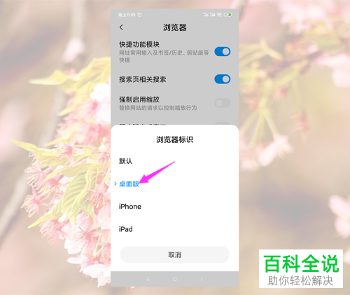 如何将小米浏览器中的浏览器标识设置为桌面版