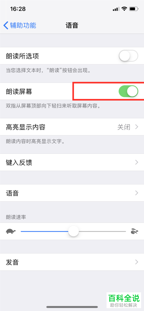 如何开启iPhone手机中的“朗读屏幕”功能？