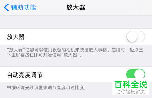 如何开启iPhone苹果手机内的自动调节亮度功能