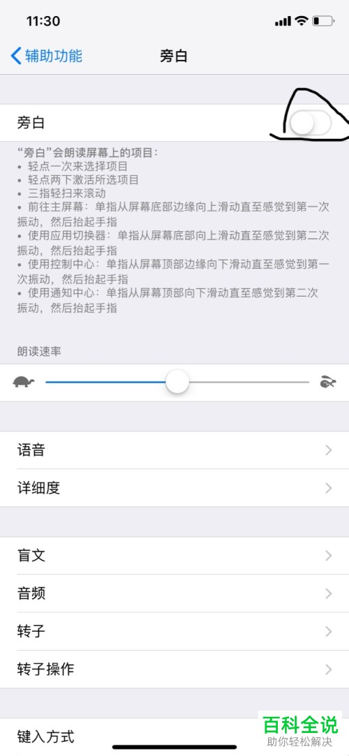 如何启用/关闭iPhone手机旁白功能