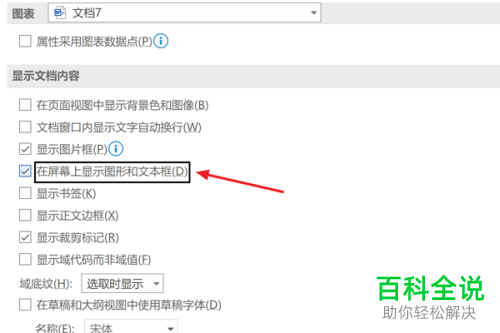 如何设置Word在屏幕上显示图形和文本框