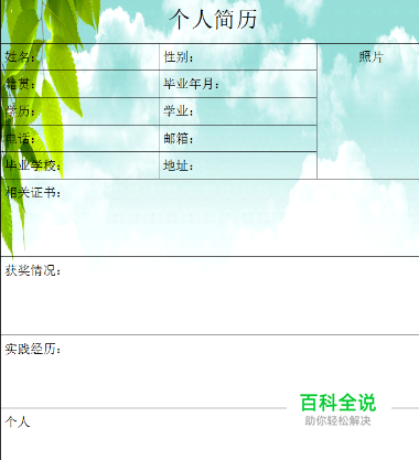 如何使用Word2010制作个人简历？