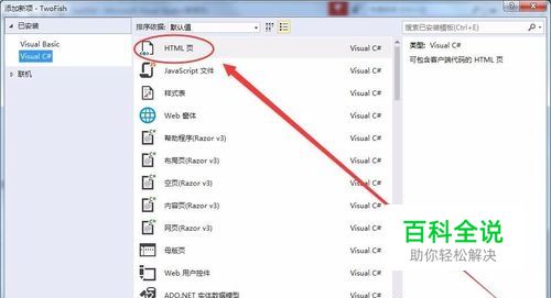 如何使用Visual Studio创建html页面