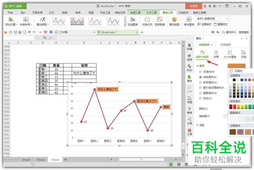 如何设置Excel表格中折线图的自动批注更新