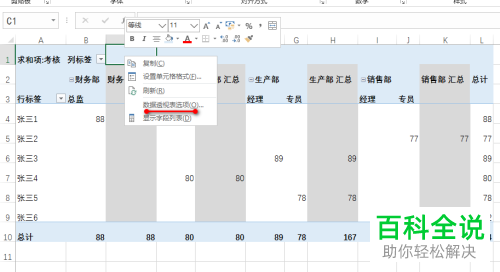 如何设置Excel数据透视表更新数据不调整列宽
