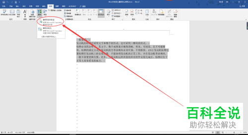 如何使用电脑版Word中的翻译功能