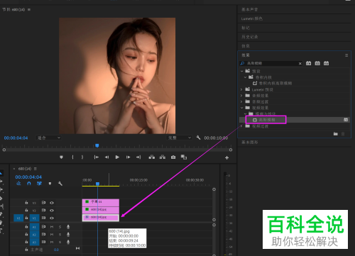 如何通过Pr给视频添加轨道遮罩、高斯模糊效果