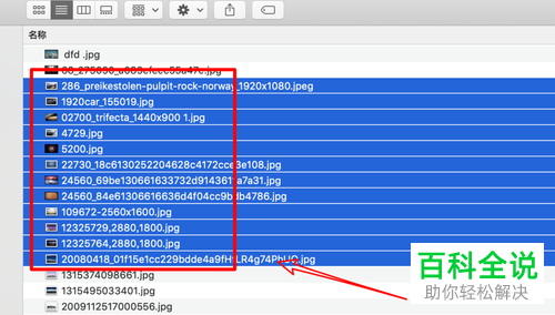 如何同时选中mac苹果电脑中的多个文件