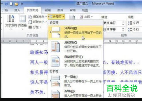 如何在Word文档中插入分页符