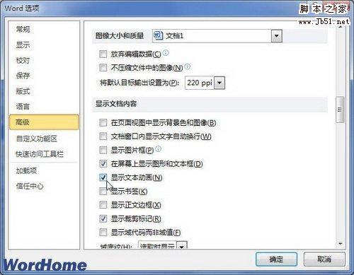如何在Word2010文档中显示文本动画