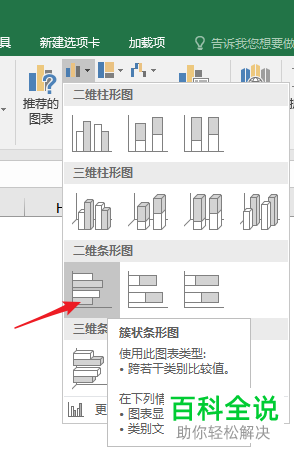 如何在电脑端Excel中创建以条形图和折线图为组合的图表？