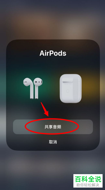 如何在苹果iPhone手机中通过共享音频同事连接两副AirPods