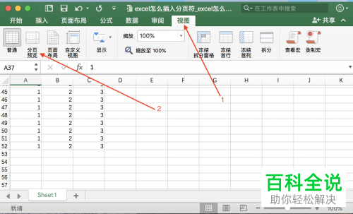 如何在Excel表格中插入或者删除分页符