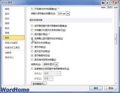 如何在Word2010文档中隐藏或显示图形和文本框
