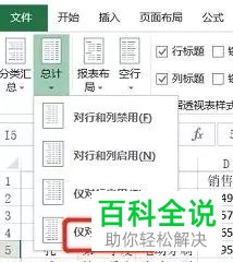 如何在Excel的数据透视表中设置启用或禁用总计