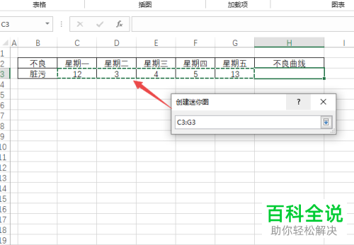 如何在Excel表格中插入迷你折线图