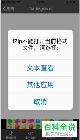 如何在苹果的iOS系统中在百度网盘上解压缩文件