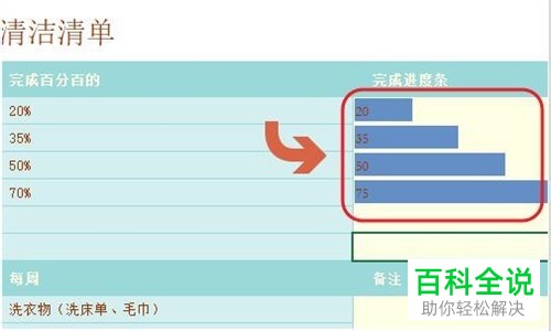 如何在Excel表格中制作进度条样式的图表