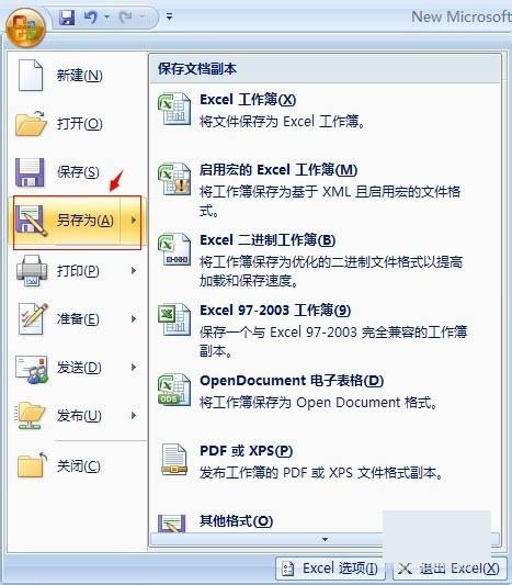 如何在Excel2007中使xlsx文件快速转换为适用于Excel2003的xls文件?