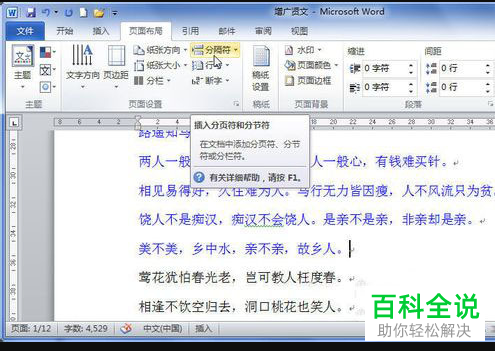 如何在Word文档中插入分页符