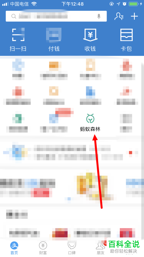 如何在蚂蚁森林中查看电子眼拍摄的实景相册?