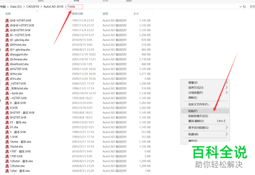 如何在电脑中安装CAD的字体