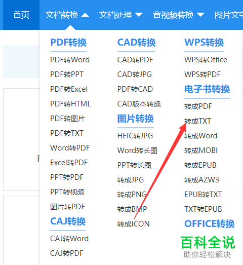 如何在网页版PDF转换器中将电子书格式的文件转换为TXT格式？