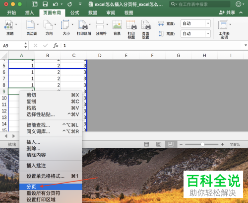 如何在Excel表格中插入或者删除分页符