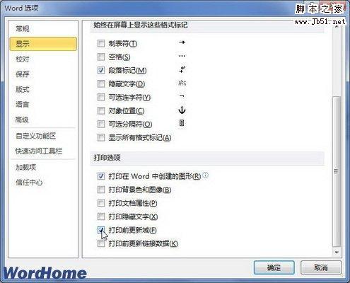 如何在Word2010文档中设置打印前更新域